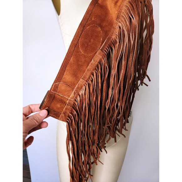 Fringed Leather Mini Skirt Festival Gypsy Tribal Warrior Gladiator Medieval S/M - Picture 9 of 10